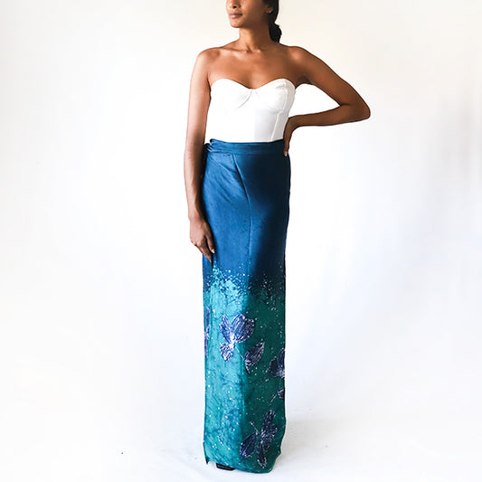 Petal Silk Batik Skirt