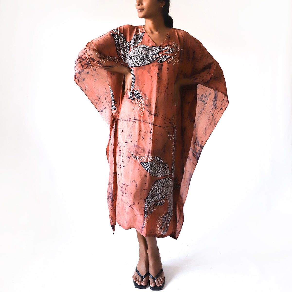 Marigold Bloom Batik Kaftan