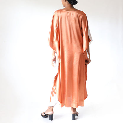 Tangerine Bloom Batik Kaftan