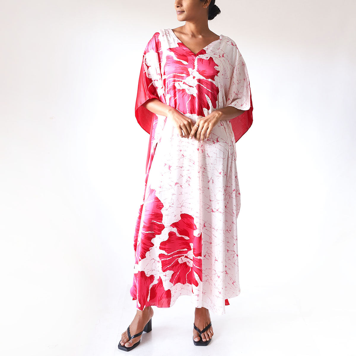 Fuchsia Bloom Batik Kaftan