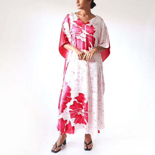 Fuchsia Bloom Batik Kaftan