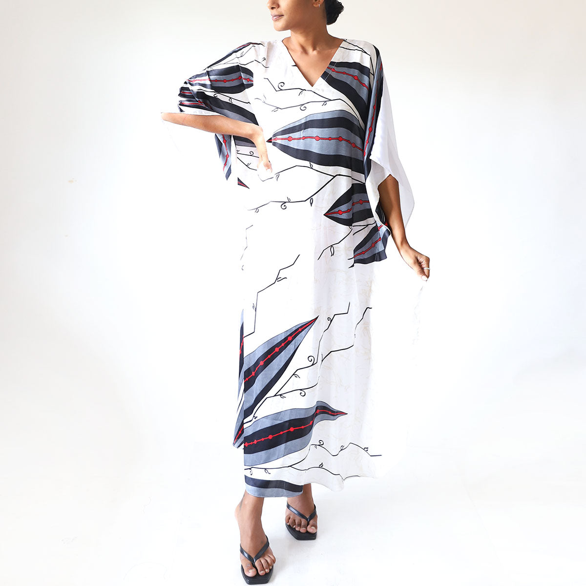 Silver Cloud Batik Kaftan