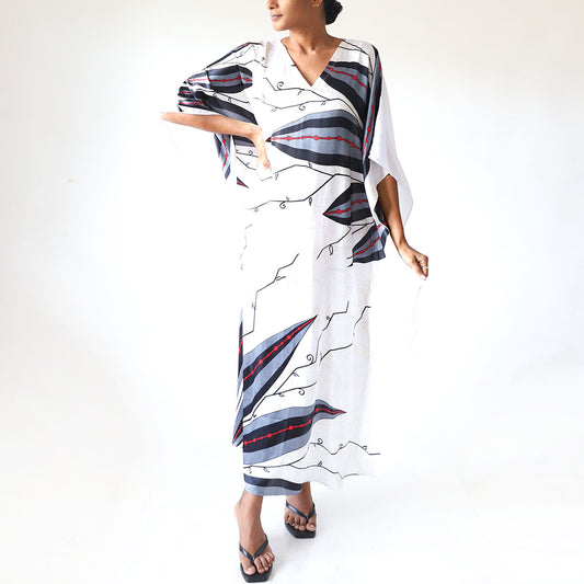 Silver Cloud Batik Kaftan