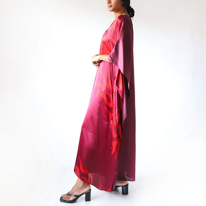 Crimson Aura Batik Kaftan