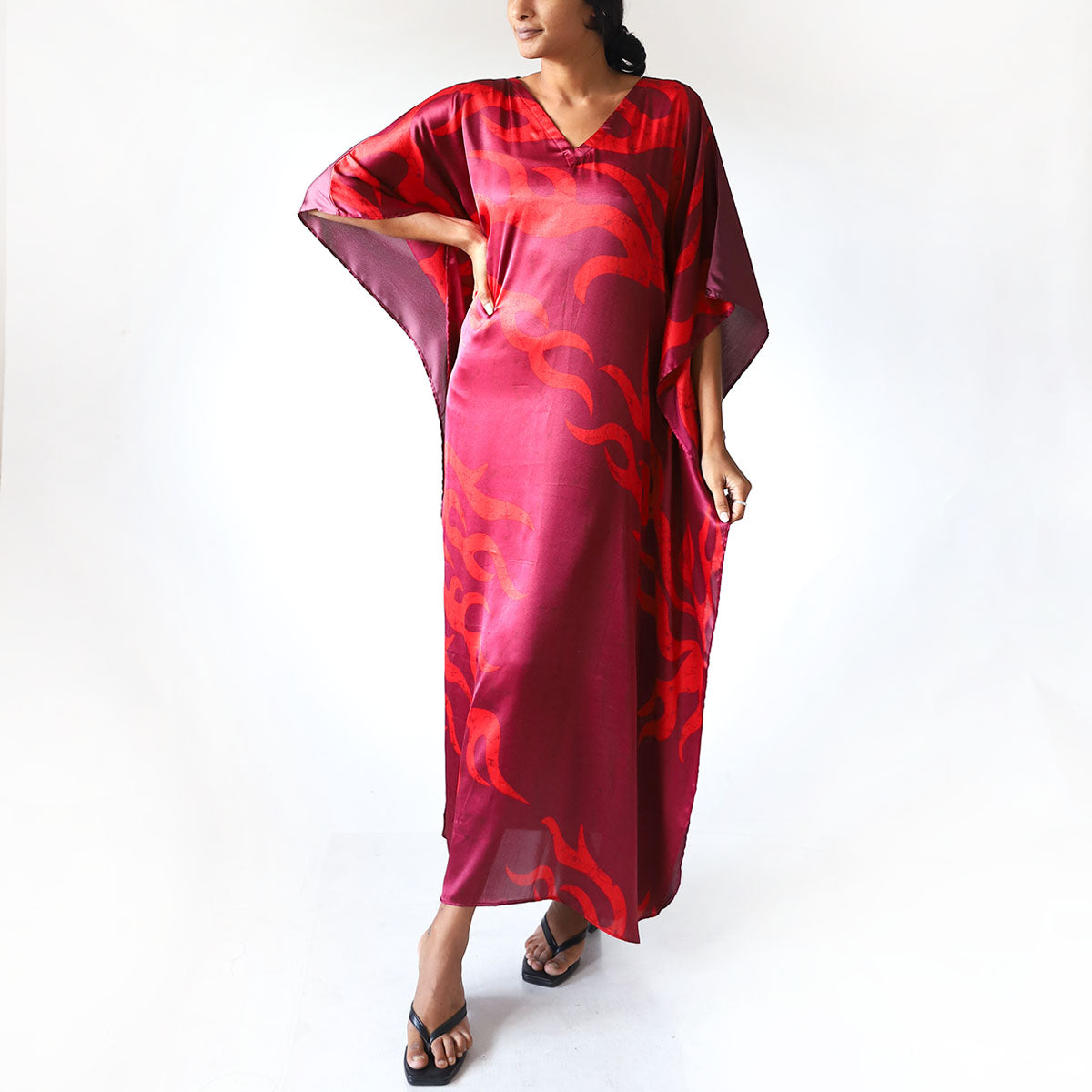 Crimson Aura Batik Kaftan