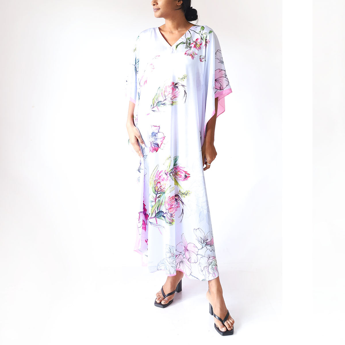 Ivory Petal Batik Kaftan