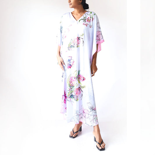 Ivory Petal Batik Kaftan