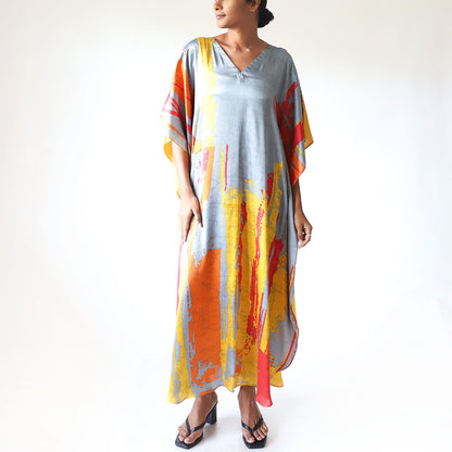 Moonlit Lagoon Batik Kaftan