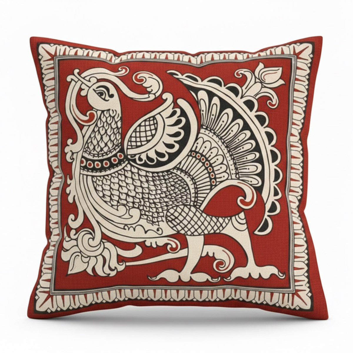 Brown Swan Cushion Cover