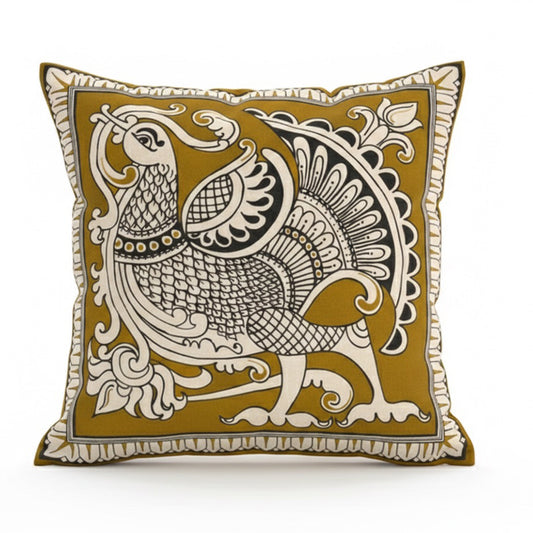 Mustard Swan Cushion Cover