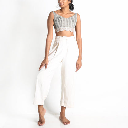 Black & Beige Cotton Top