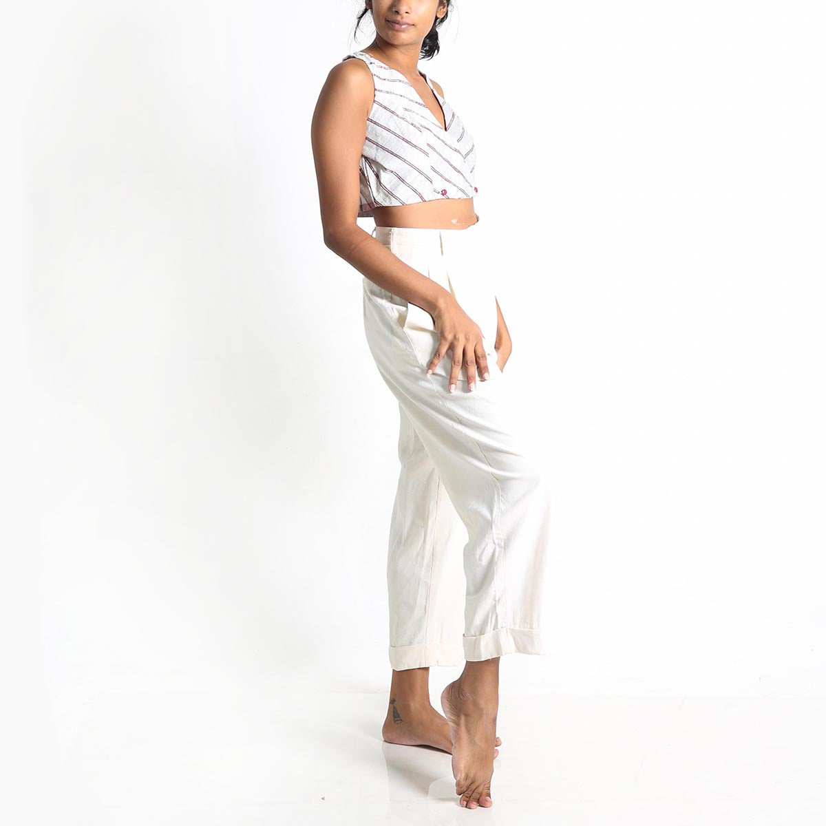 Cloudy Magenta Handloom Top