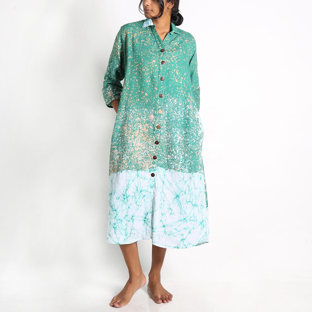Teal Batik Dress