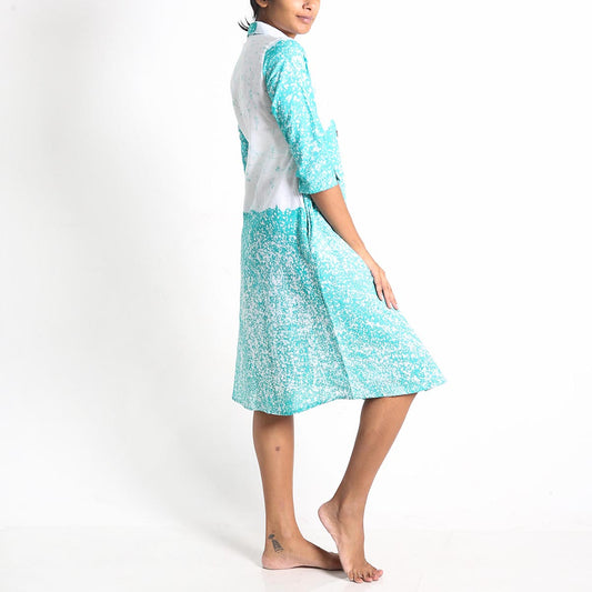 Teal Shirt Batik Dress