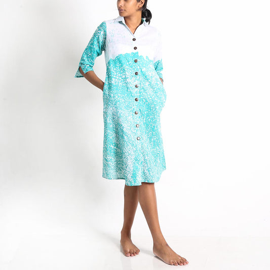 Teal Shirt Batik Dress