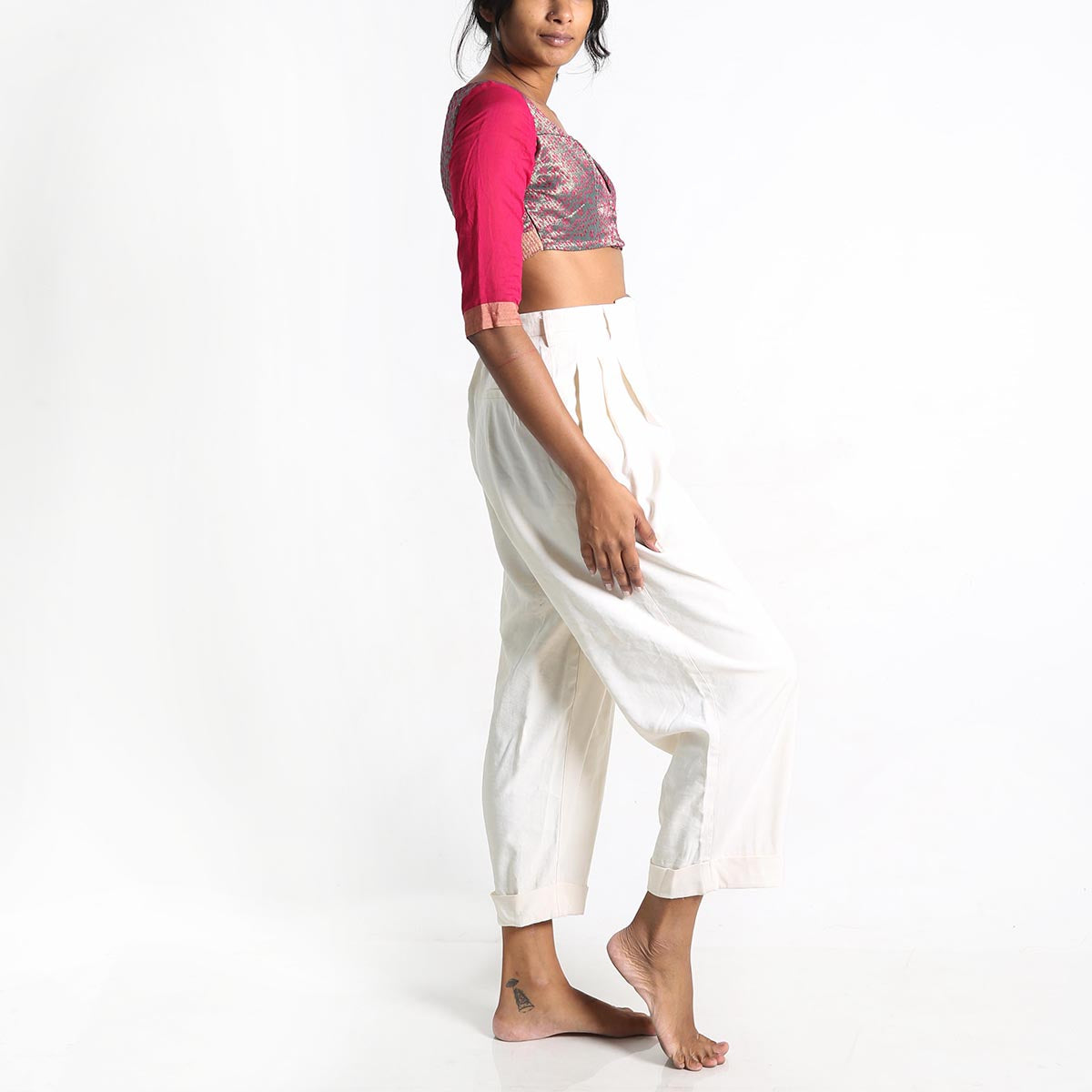 Magenta Handloom Top