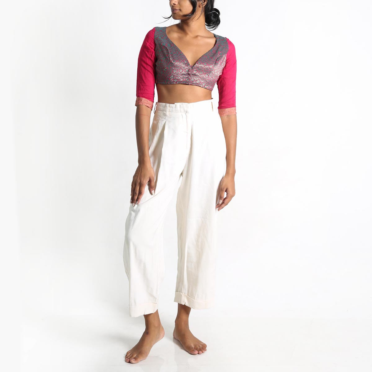 Magenta Handloom Top