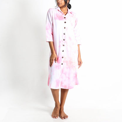 Pink Shirt Batik Dress