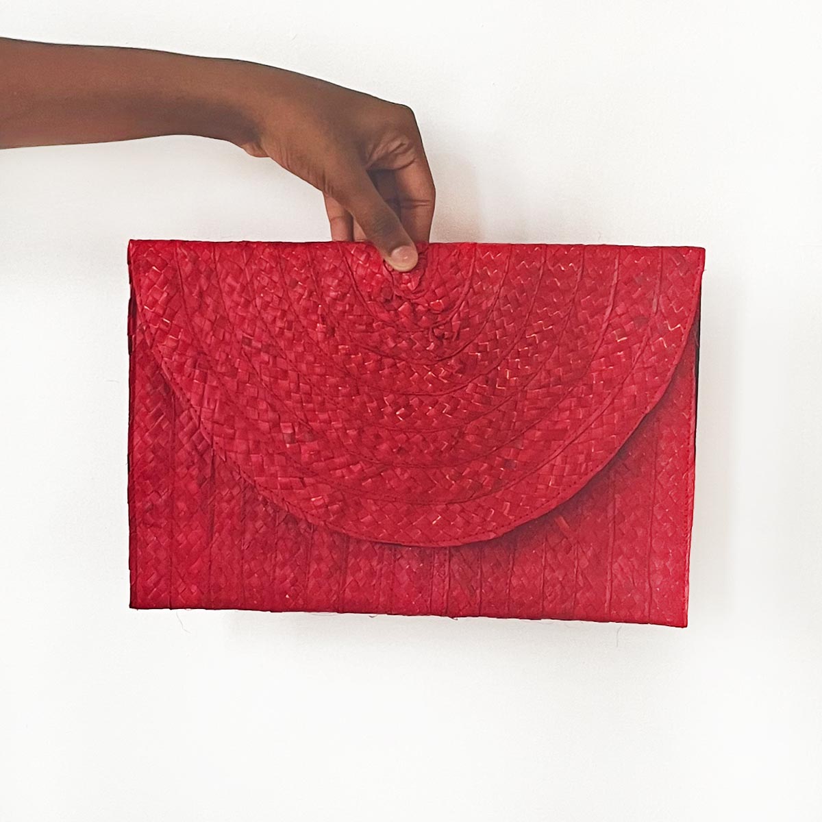 Cherry Red Palmyrah Clutch