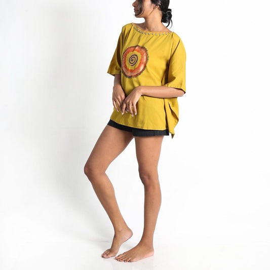 Swirls Silk Poncho Top