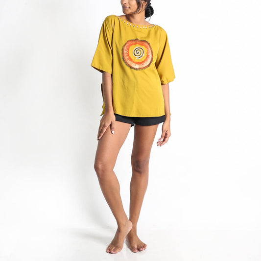 Swirls Silk Poncho Top