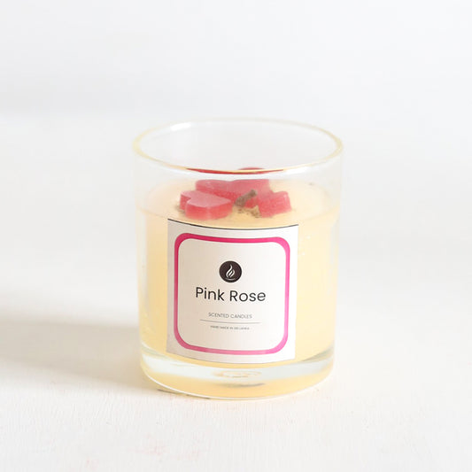 Pink Rose Mini-Heart Candle