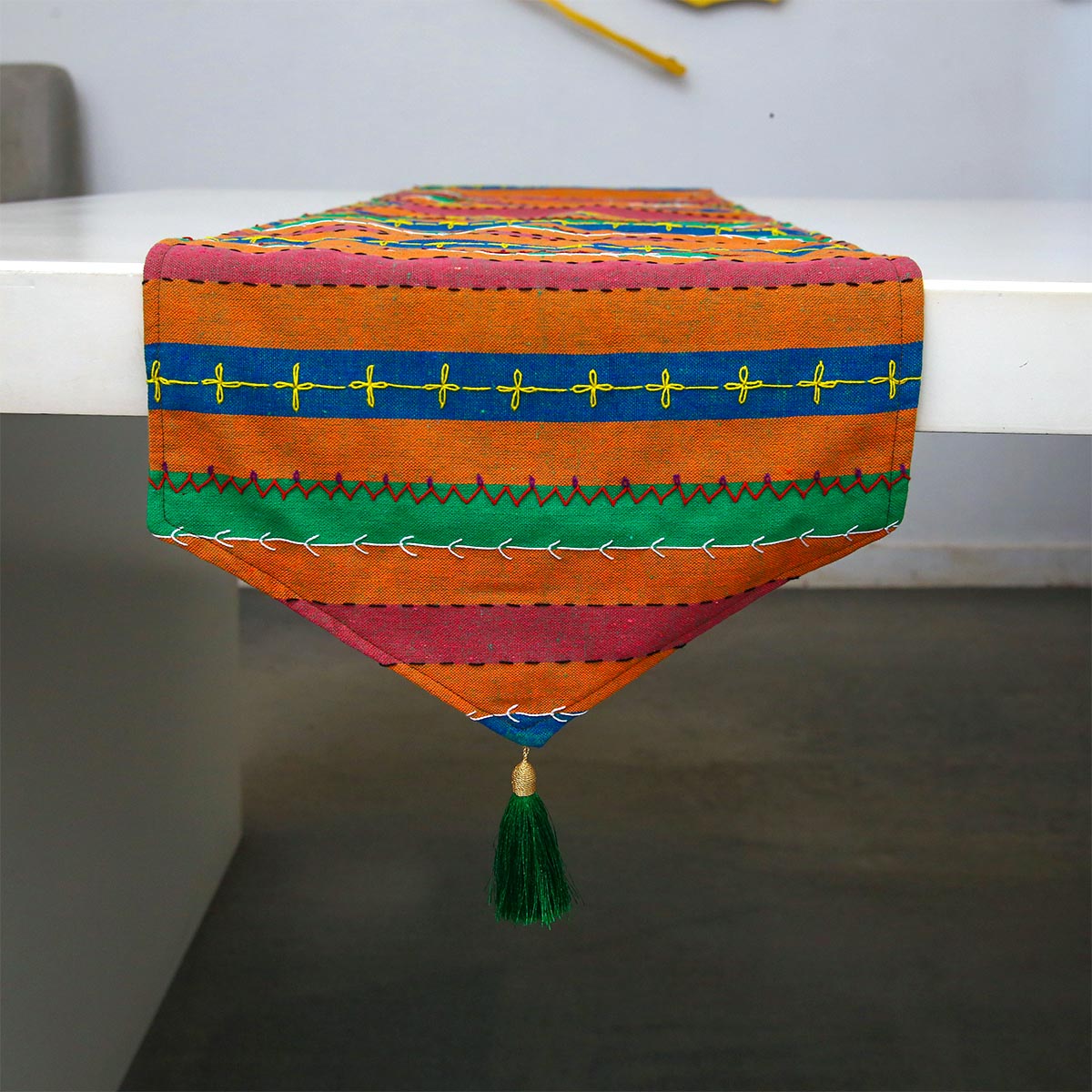 Colourful Hand Embroidery Table Runner