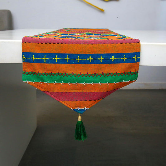 Colourful Hand Embroidery Table Runner