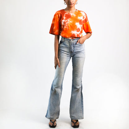 Terracotta Tempest Oversized Tie-Dye T-shirt