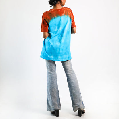 Aqua Aurora Burst Oversized Tie-Dye T-shirt