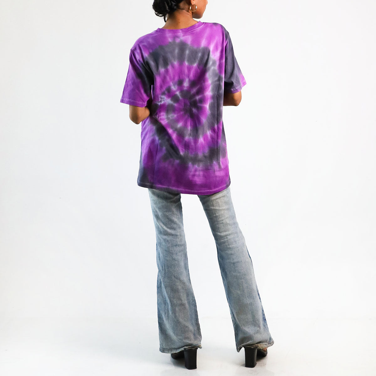 Neon Nebula Spiral Oversized Tie-Dye T-shirt