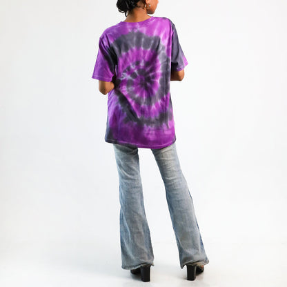 Neon Nebula Spiral Oversized Tie-Dye T-shirt
