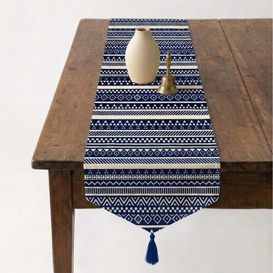 Indigo Aztec Table runner Large