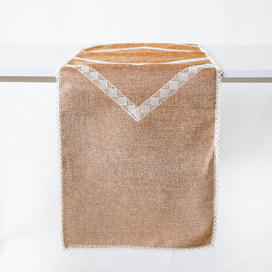 Classic Brown Burlap Table Runner