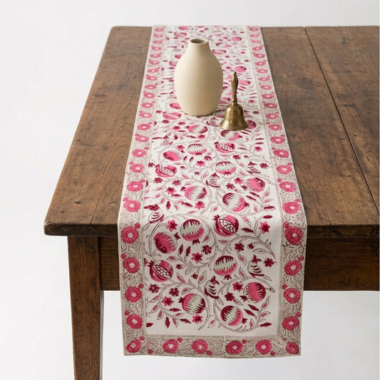 Flamingo Block Printed Table Runner