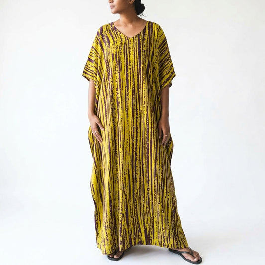 Marigold Glow Batik Kaftan