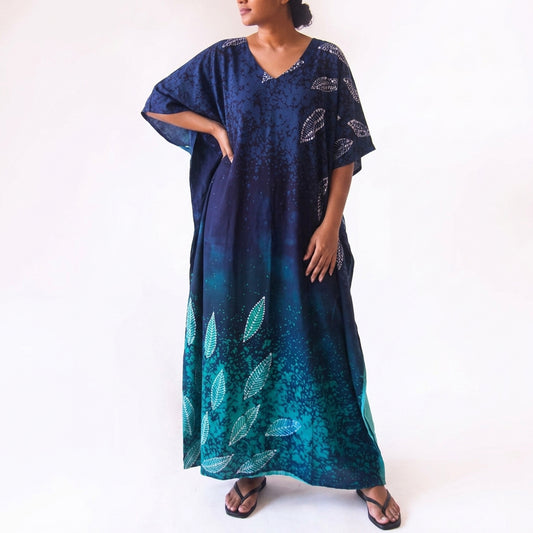 Midnight Sapphire Batik Kaftan