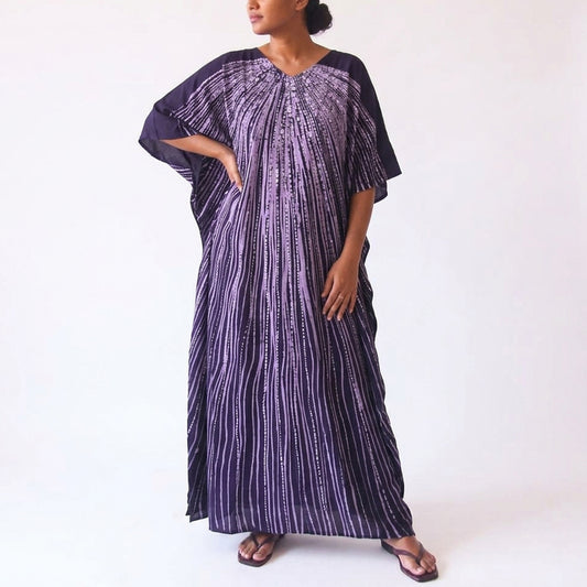 Violet Whispers Batik Kaftan