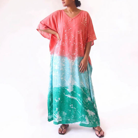 Tropical Ember Batik Kaftan