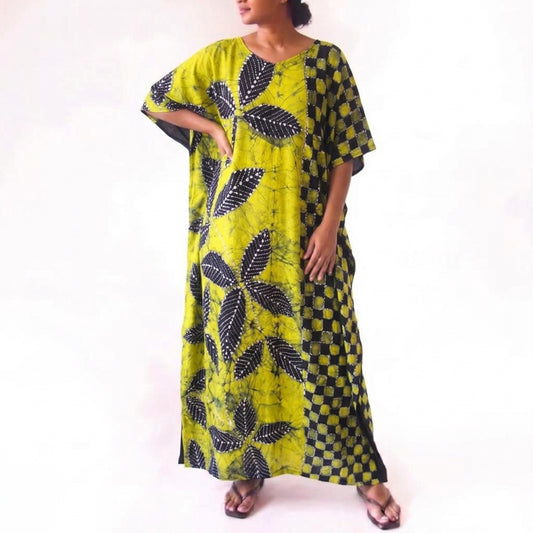 Golden Checkers Batik Kaftan