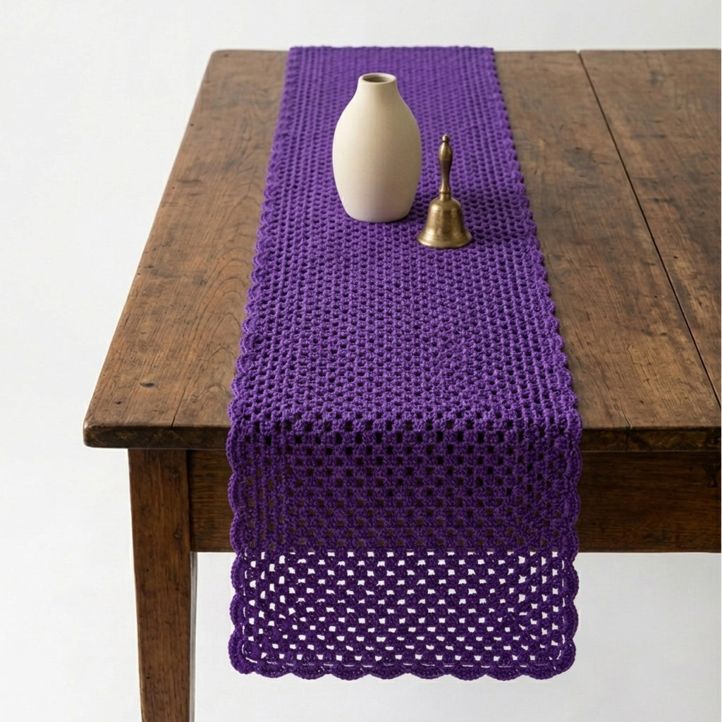 Amethyst Crochet Table Runner