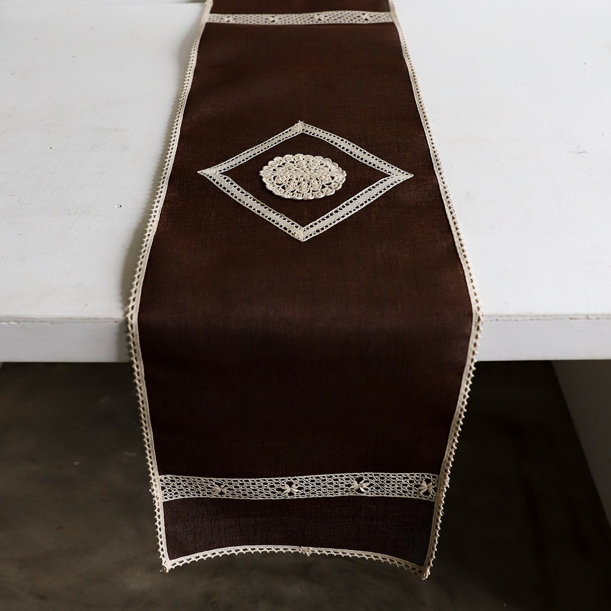 Brown Burlap Table Runner