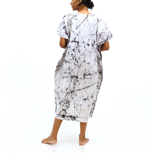 White Floral Batik Kaftan