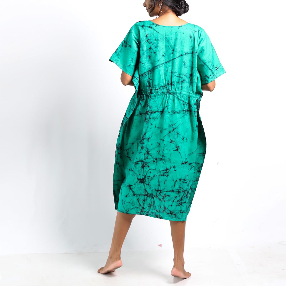 Turq Floral Batik Kaftan