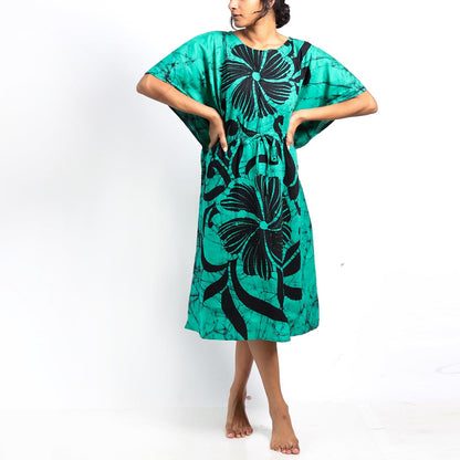 Turq Floral Batik Kaftan