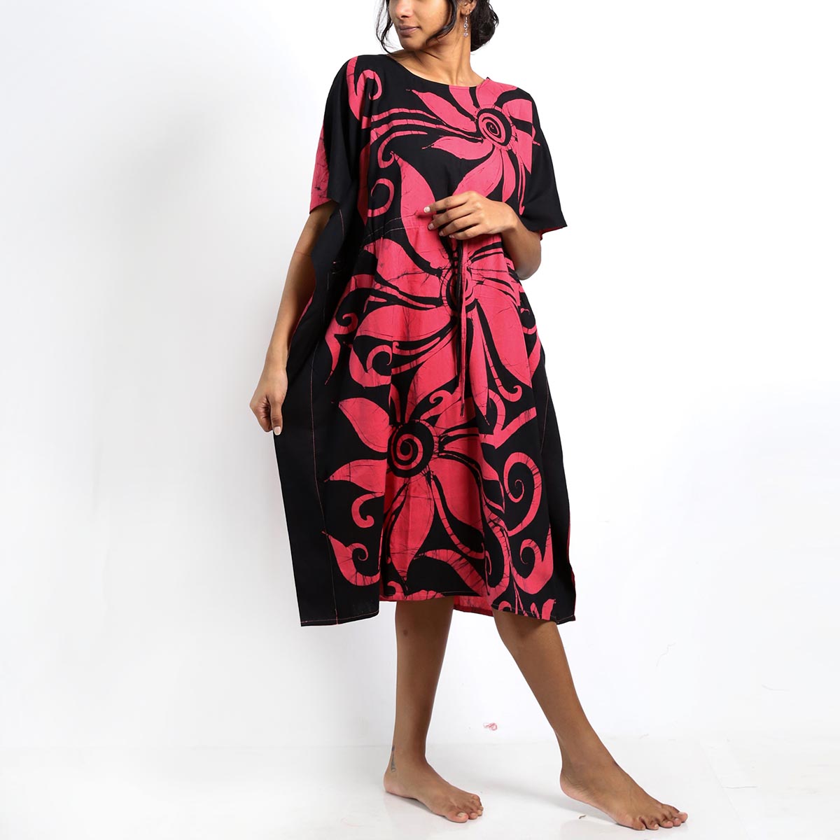 Goth Floral Batik Kaftan