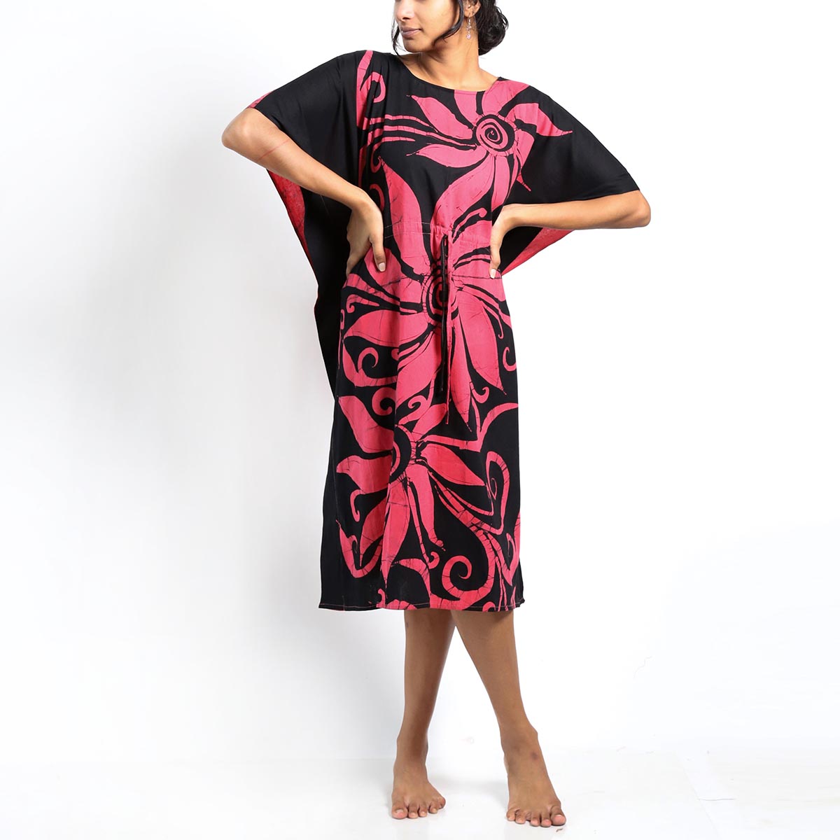 Goth Floral Batik Kaftan