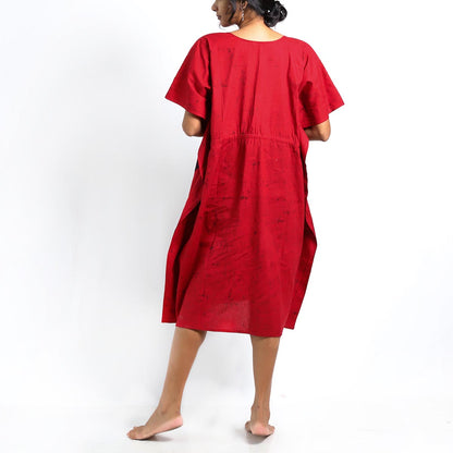 Red Poppy Batik Kaftan