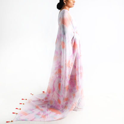 Pastel Dream Tie-Dye Saree