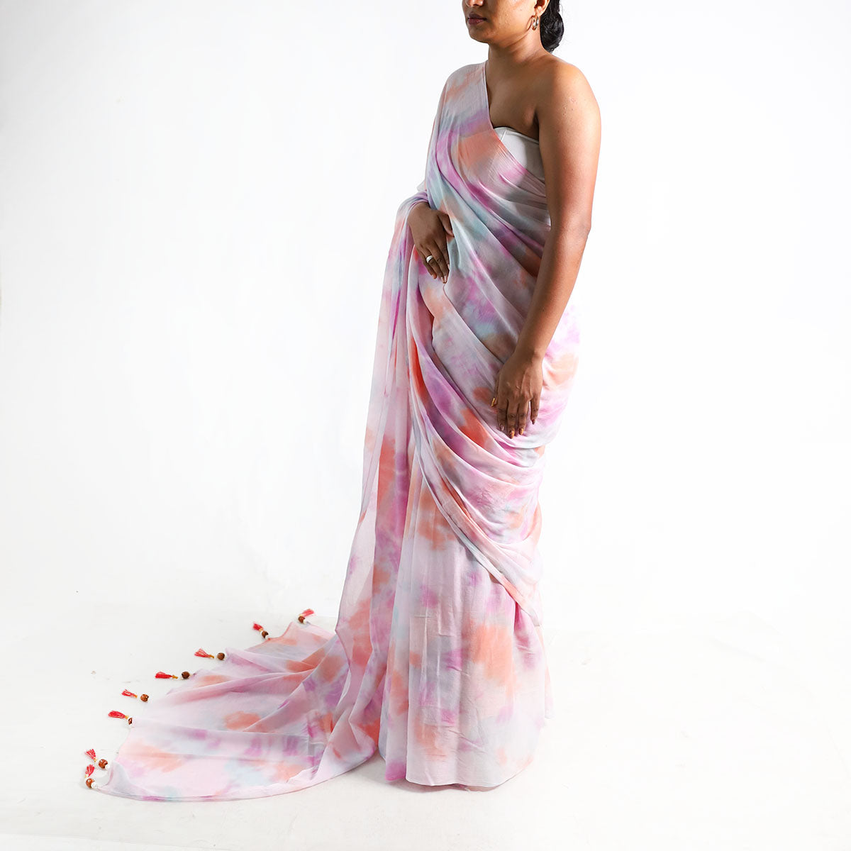 Pastel Dream Tie-Dye Saree